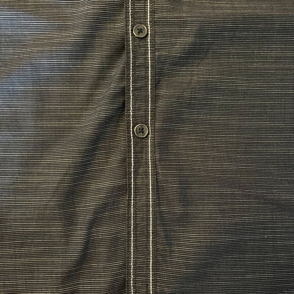 Beverly Hills Polo Club Mens Black Striped Button-Up Long Sleeve Shirt Size M - Picture 14 of 16